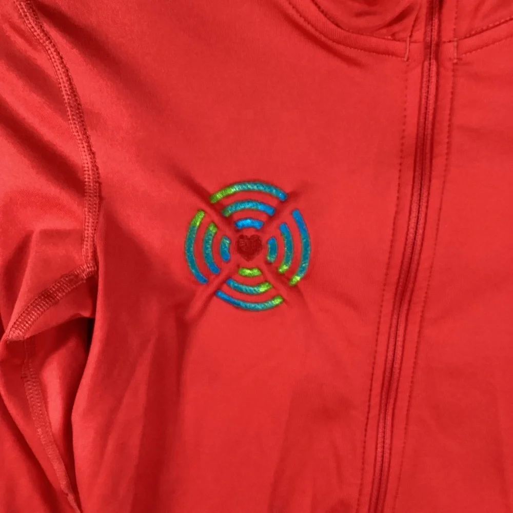 Nike Pro Dri-Fit Athletic Long Sleeve 1/4 Zip Top Red Women’s XS‎ Heart Running